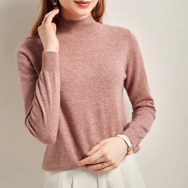 Womens Half Turtleneck Cashmere Sweater Cashmere Pullover
