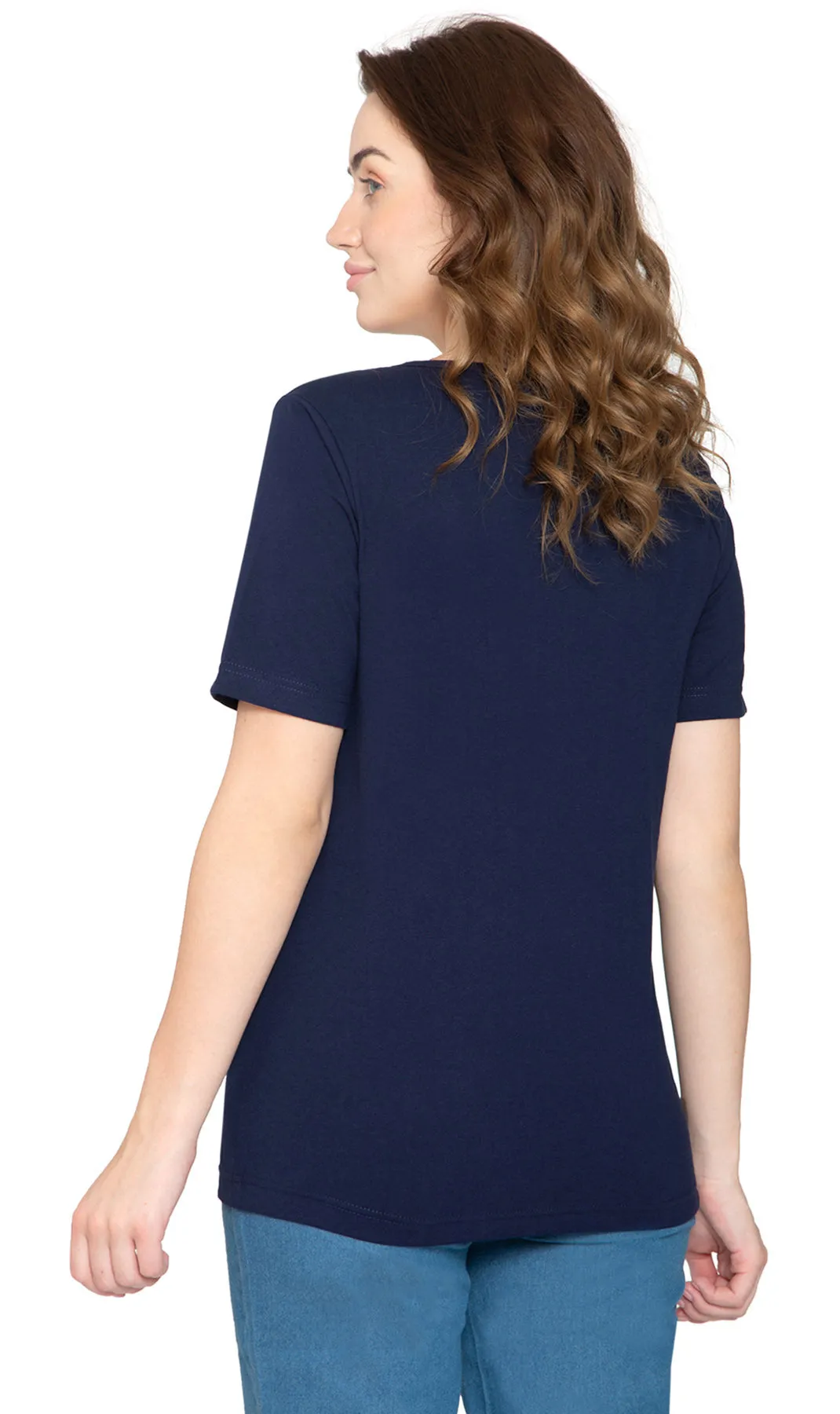 Women's Perfect Short-Sleeve V-Neck Tee Shirt - Cotton blend and Wrinkle Resistant