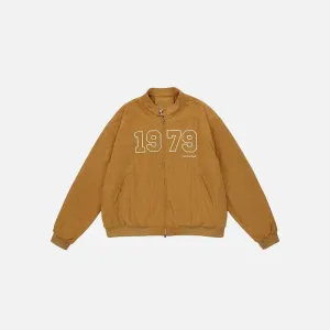 Y2K Loose Boxing Jacket with Stand-Up Collar and Comfortable Fit