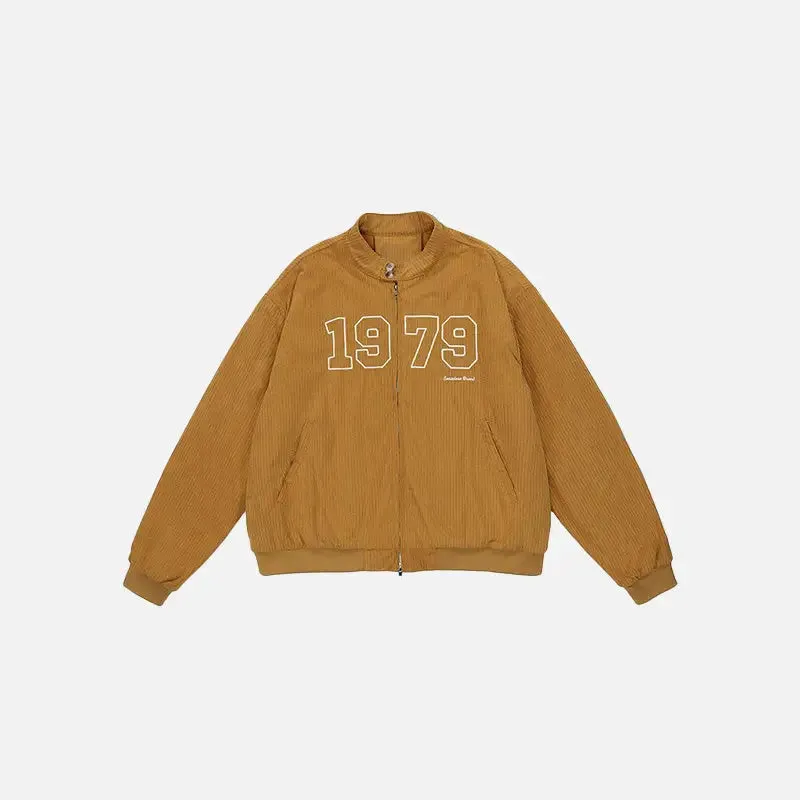 Y2K Loose Boxing Jacket with Stand-Up Collar and Comfortable Fit