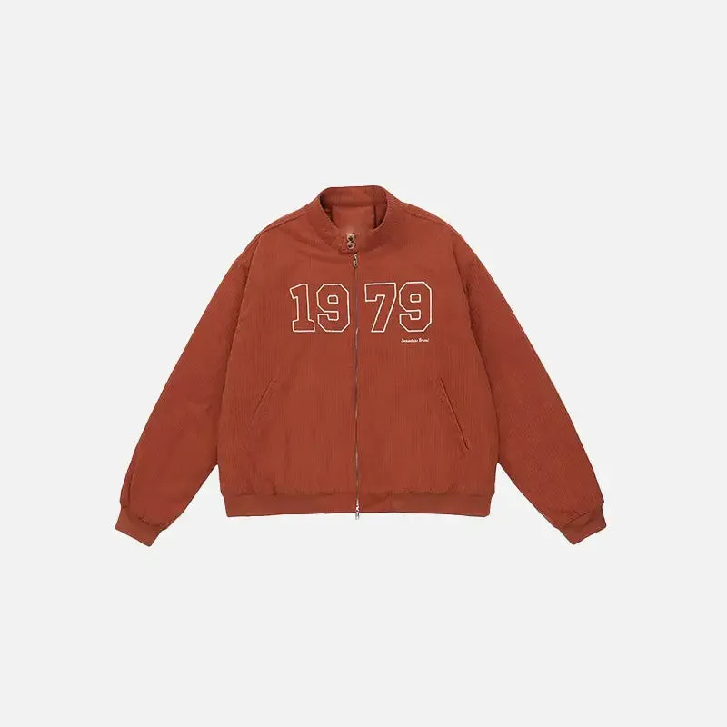 Y2K Loose Boxing Jacket with Stand-Up Collar and Comfortable Fit