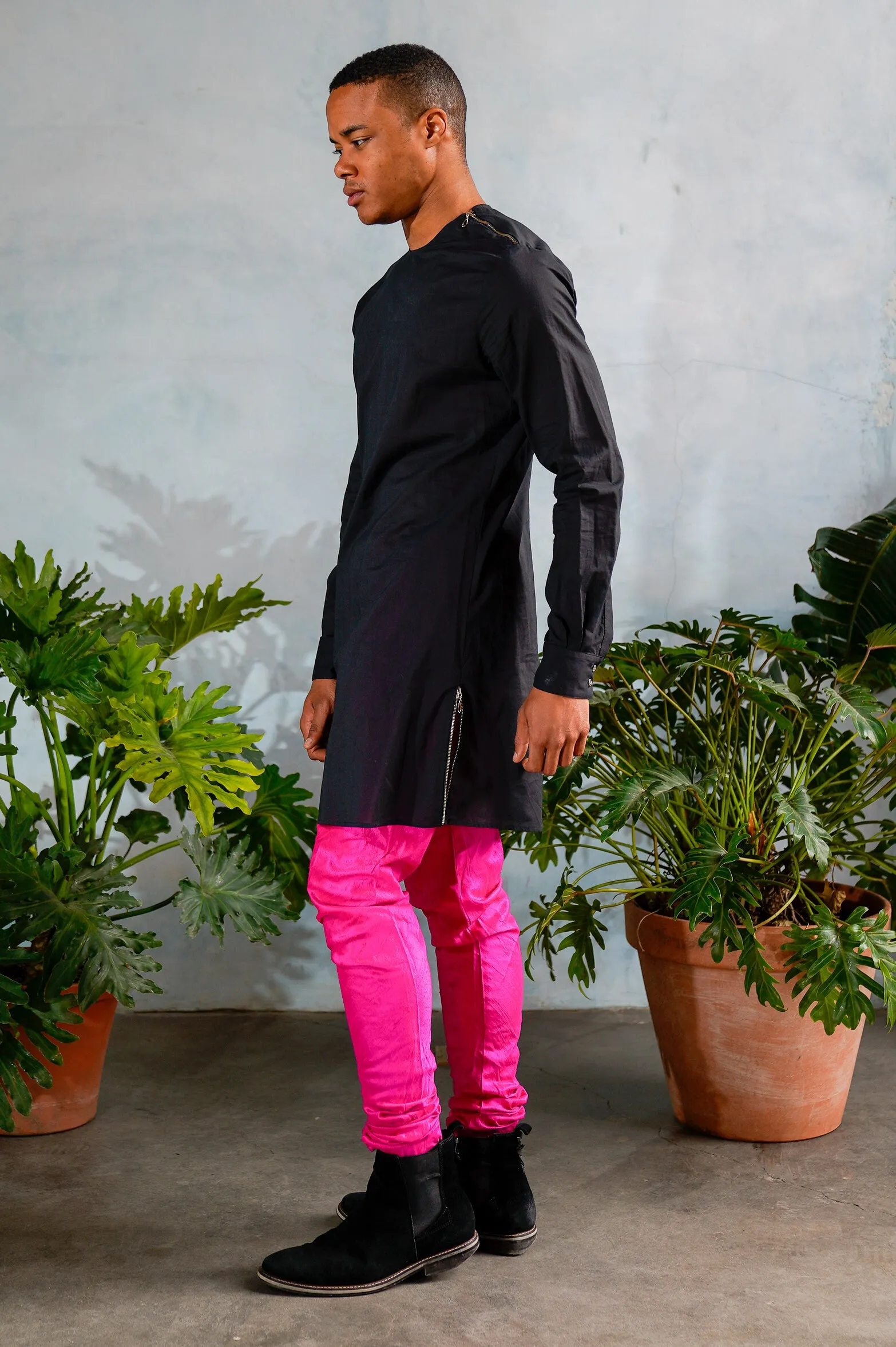 ZAIN Zipper Detail Cotton Shirt