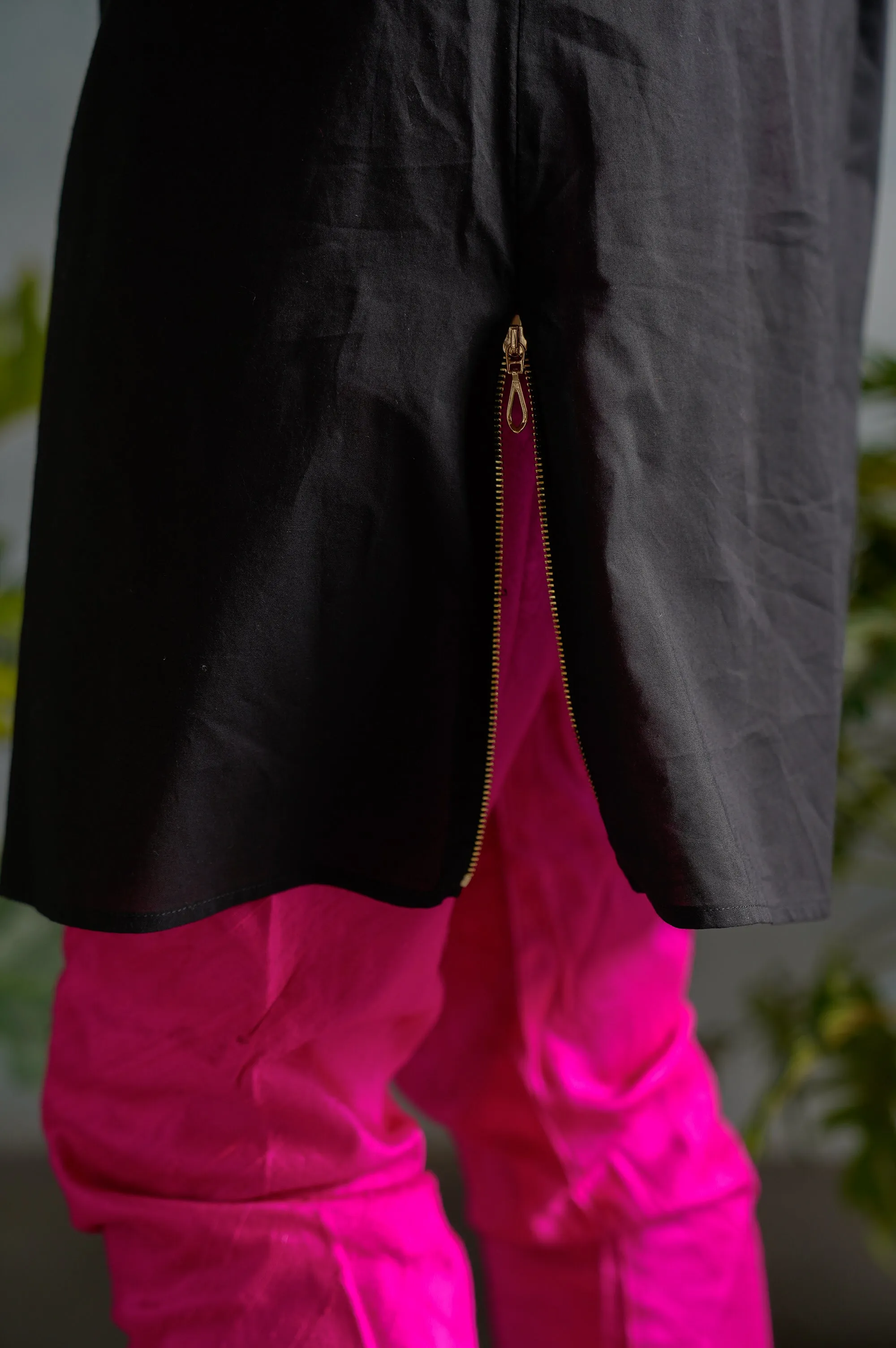 ZAIN Zipper Detail Cotton Shirt