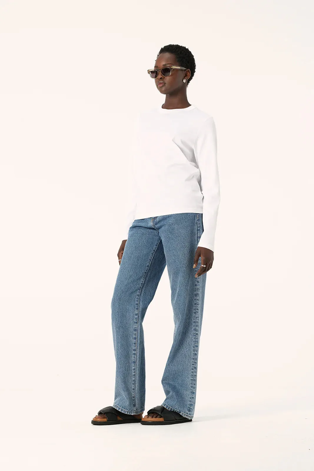 Zoe Long Sleeve Tee - White
